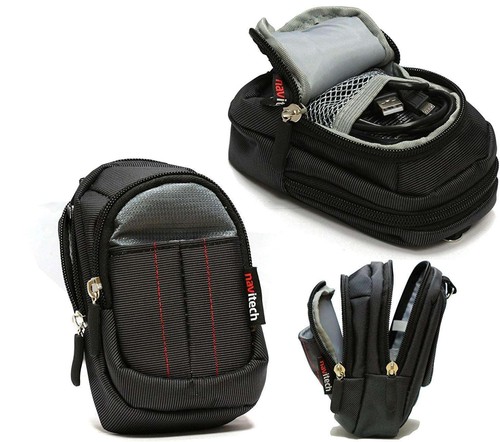 Navitech black camera case - black,